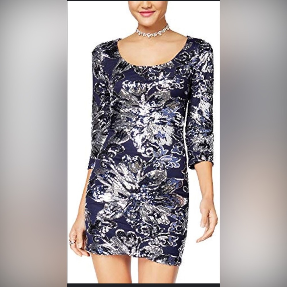 Crystal Doll Sequenced Mini Dress. Size Junior Large.